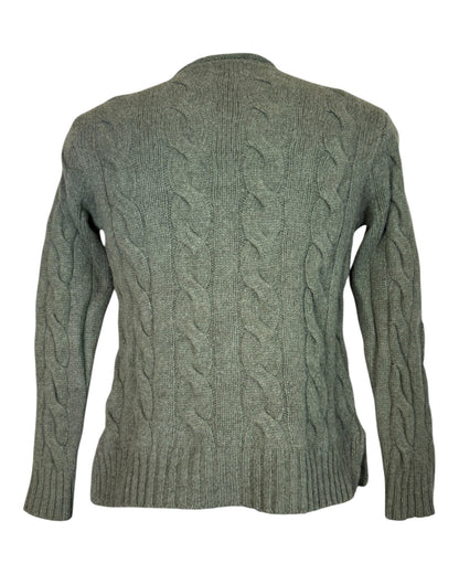 Polo Ralph Lauren Zopfmuster Pullover grün Größer S