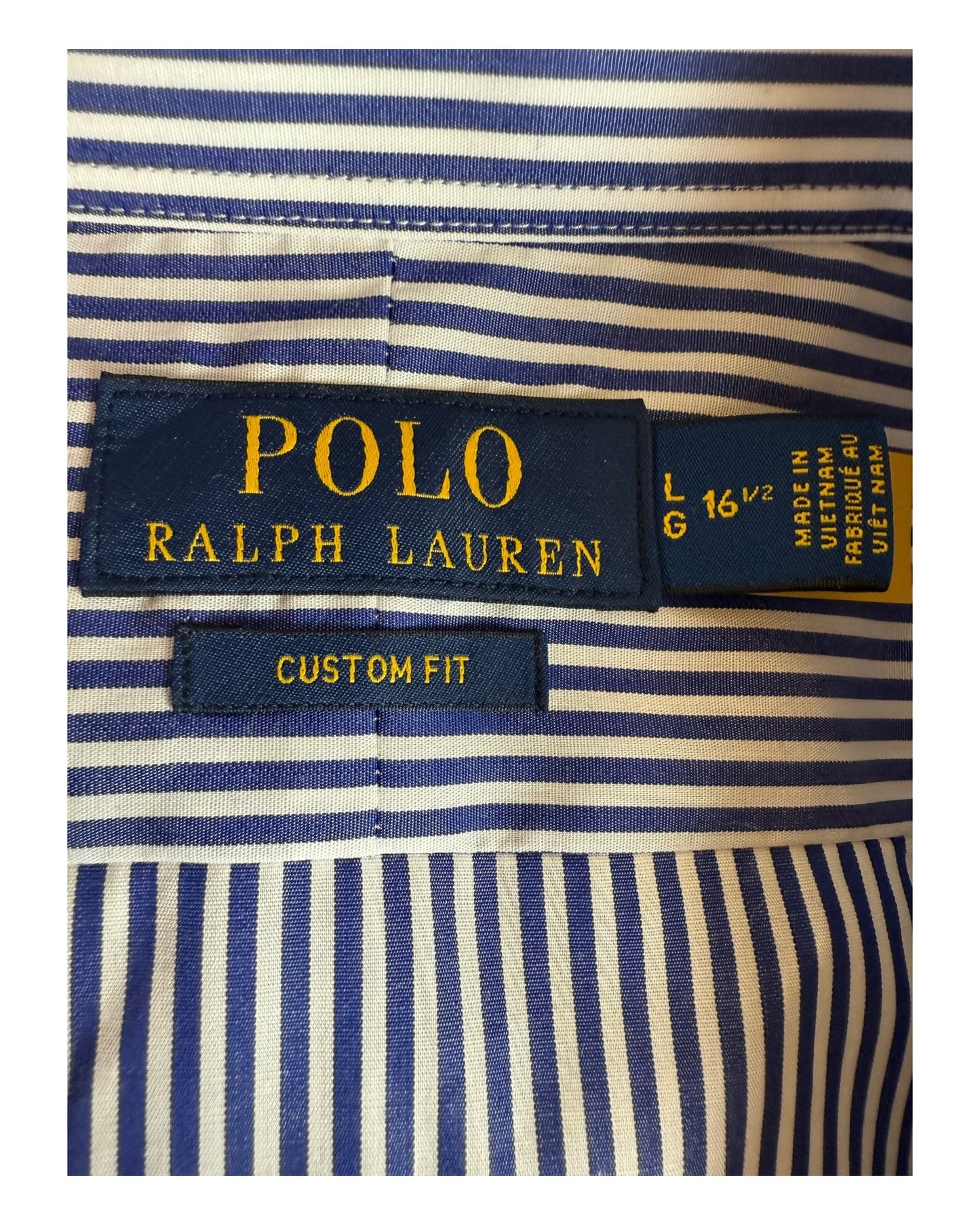 Polo Ralph Lauren Hemd blau weiß gestreift Größe L