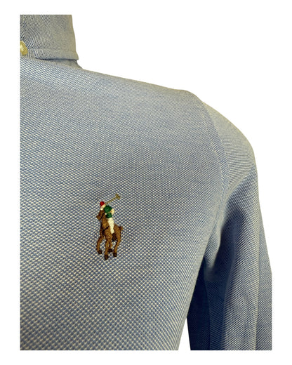 Polo Ralph Lauren Knit Oxford Bluse hellblau Größe M