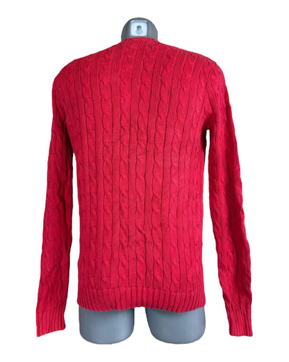 Polo Ralph Lauren Zopfmuster Pullover rot Größe M