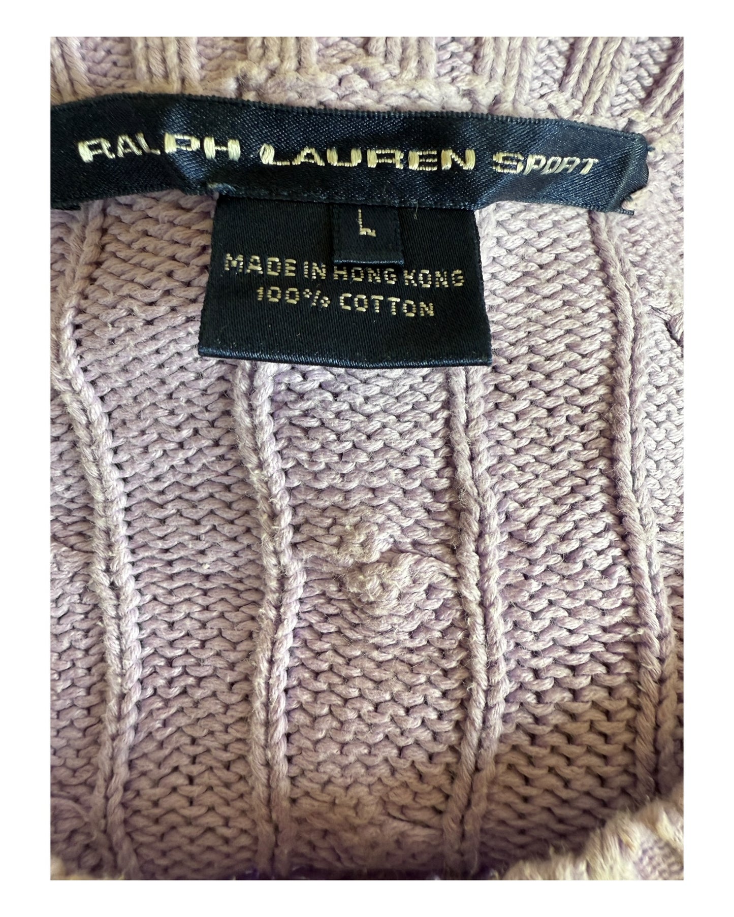 Polo Ralph Lauren Zopfmuster Pullover flieder Größe L