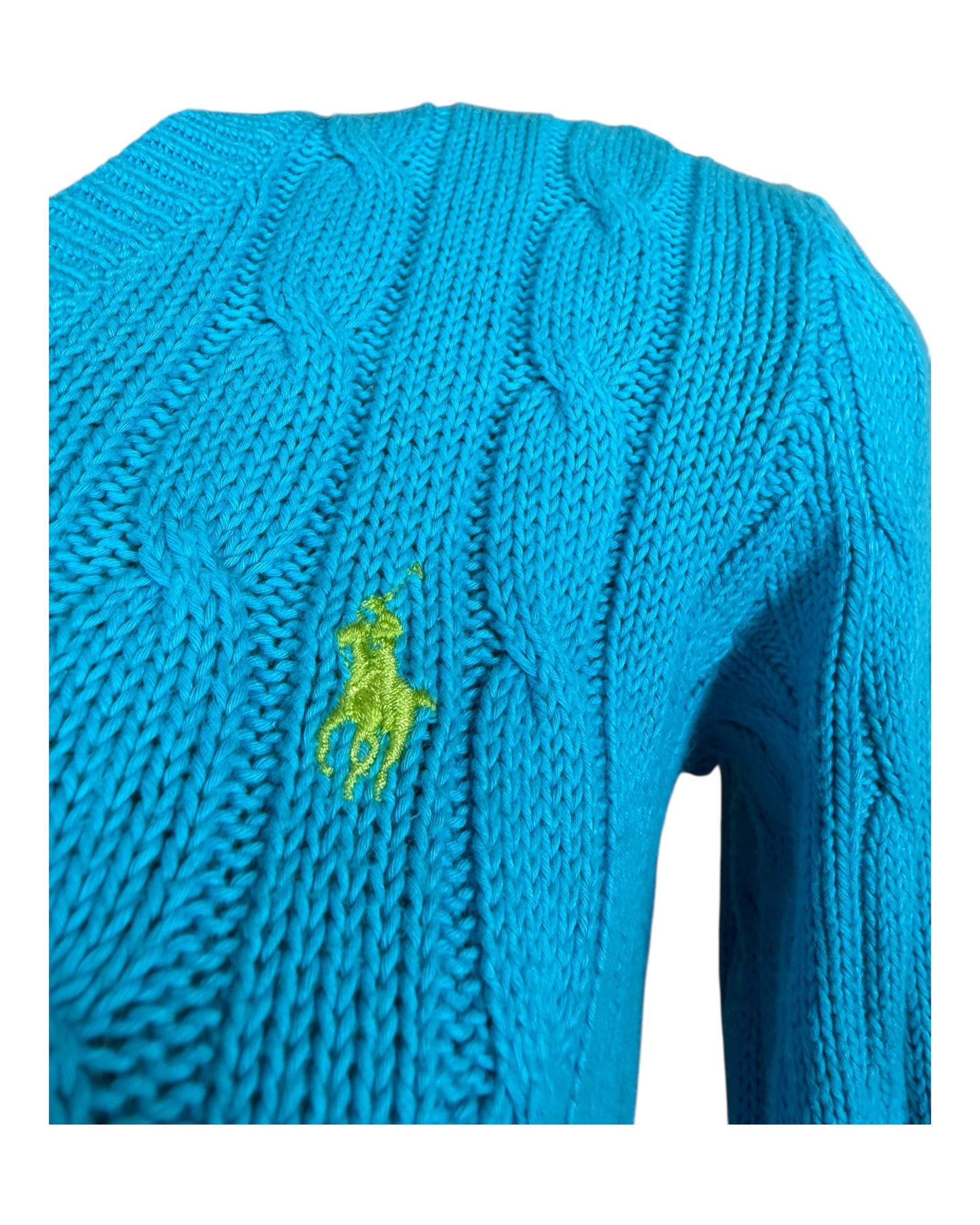 Polo Ralph Lauren Zopfmuster Pullover türkis Größe S