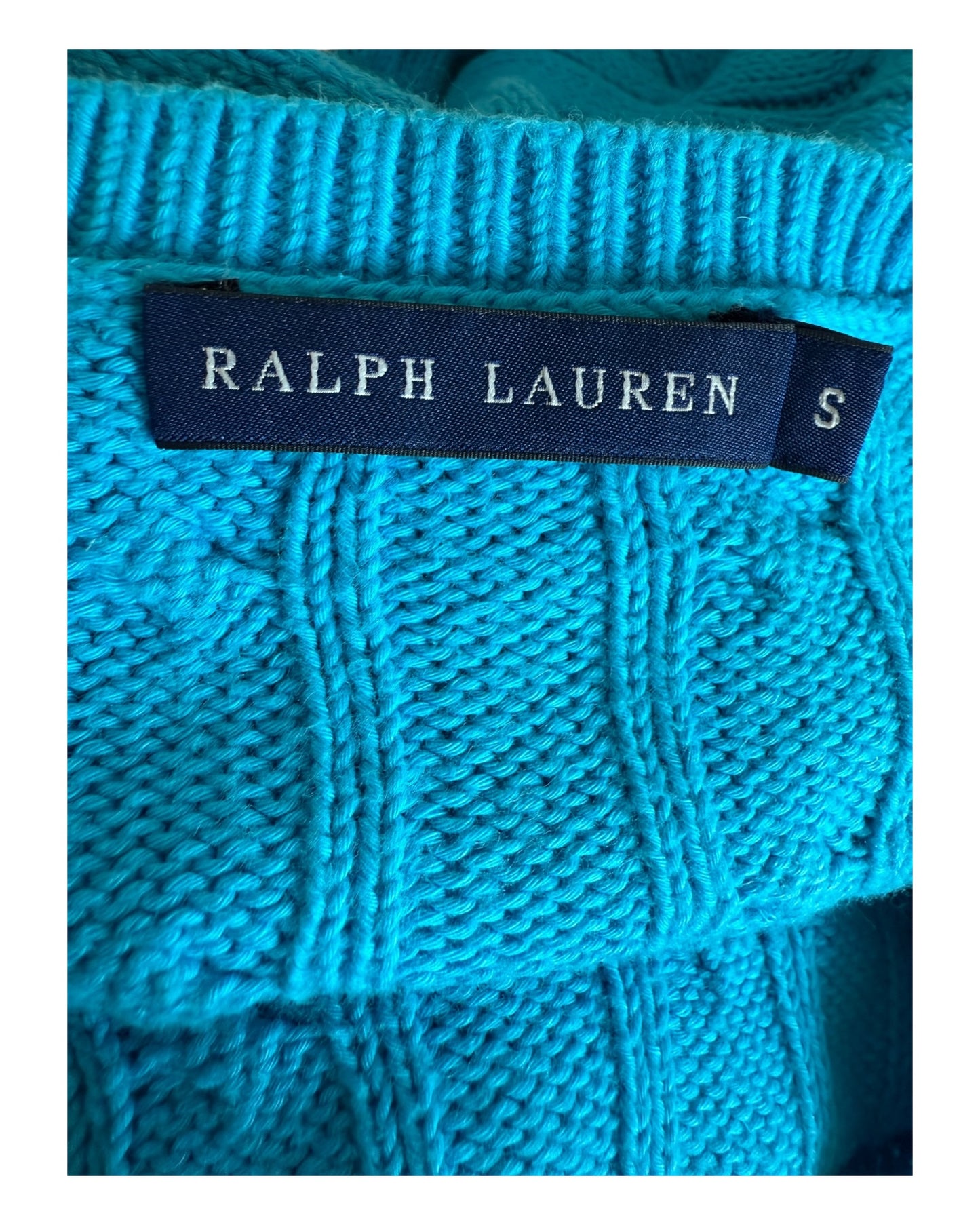 Polo Ralph Lauren Zopfmuster Pullover türkis Größe S