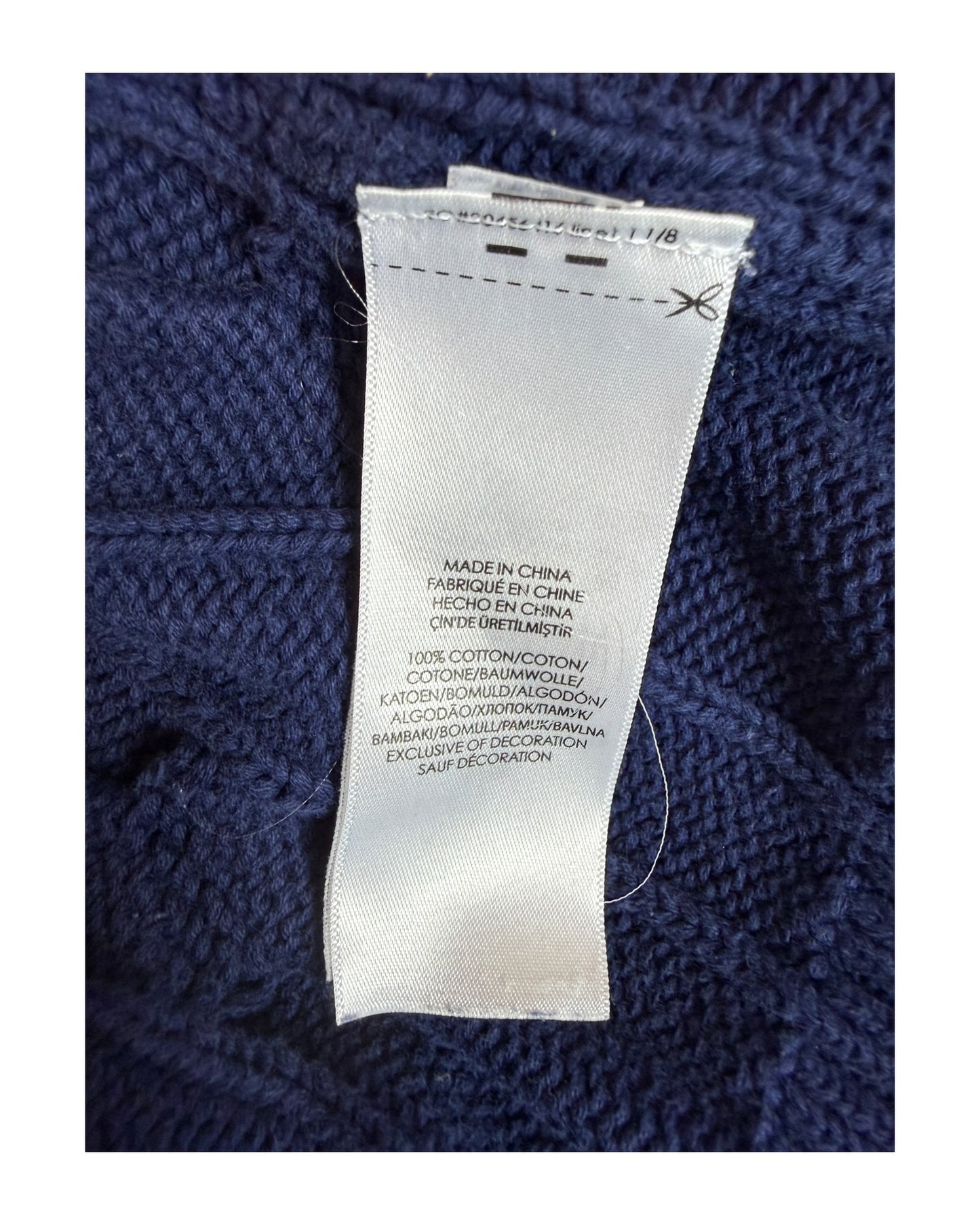 Polo Ralph Lauren Zopfmuster Pullover marineblau Größe M