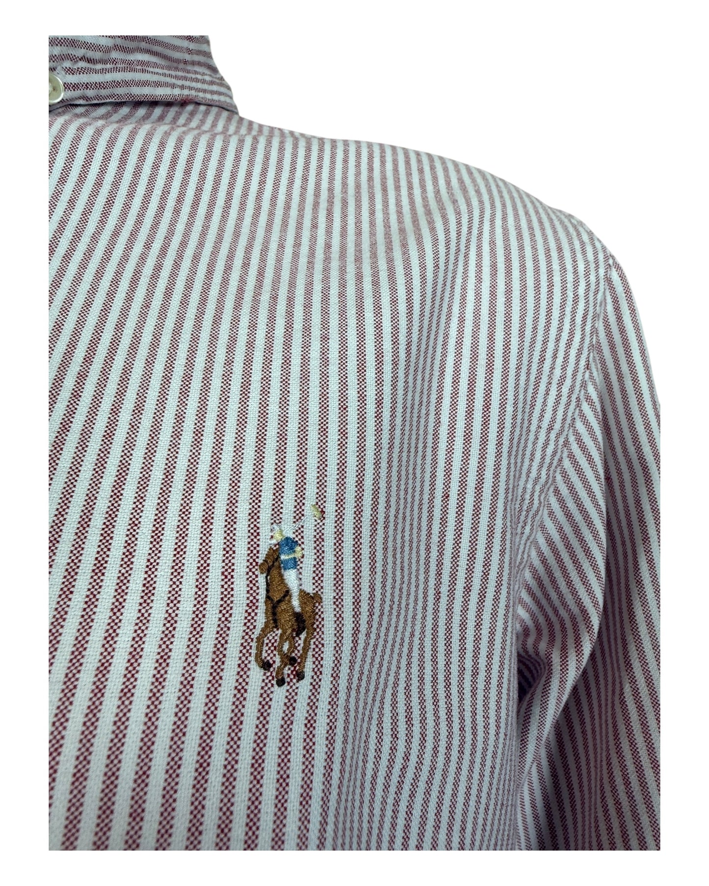 Polo Ralph Lauren Oxfordhemd rot weiß gestreift Größe M