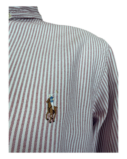 Polo Ralph Lauren Oxfordhemd rot weiß gestreift Größe M