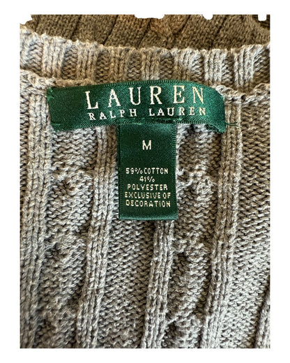 Polo Ralph Lauren Zopfmuster Pullover grau Größe M