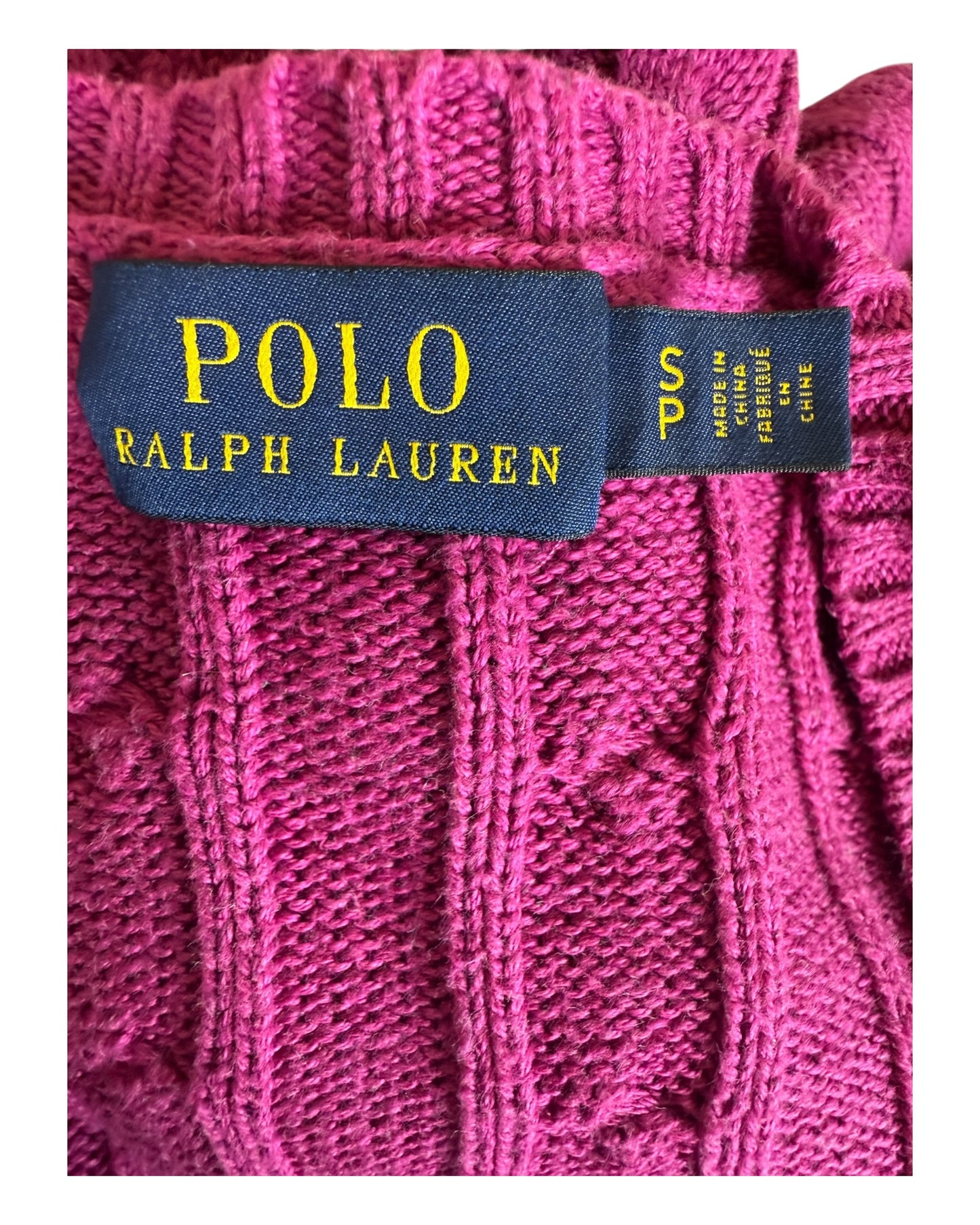 Polo Ralph Lauren Zopfmuster Pullover pink Größe S