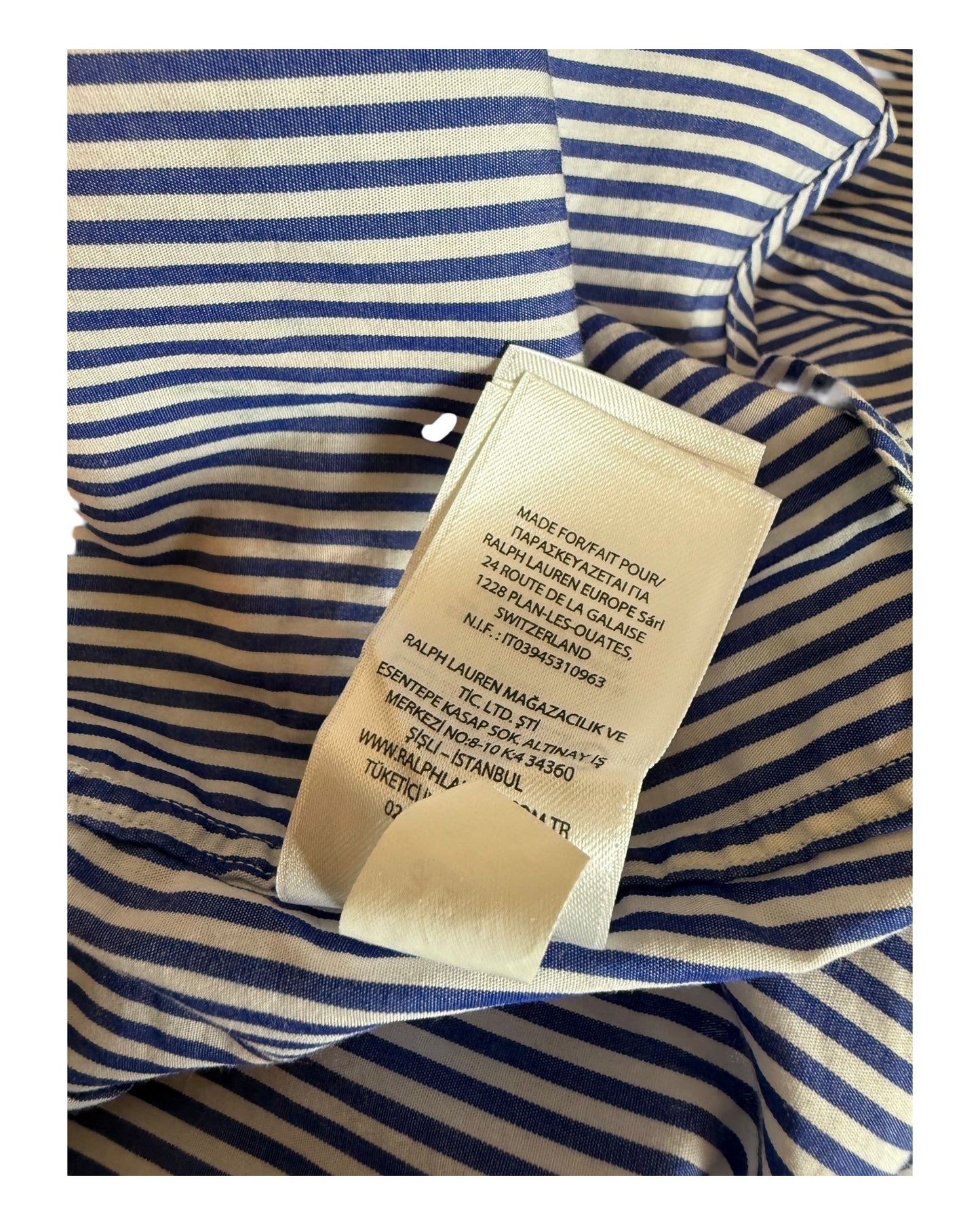 Polo Ralph Lauren Hemd blau weiß gestreift Größe L