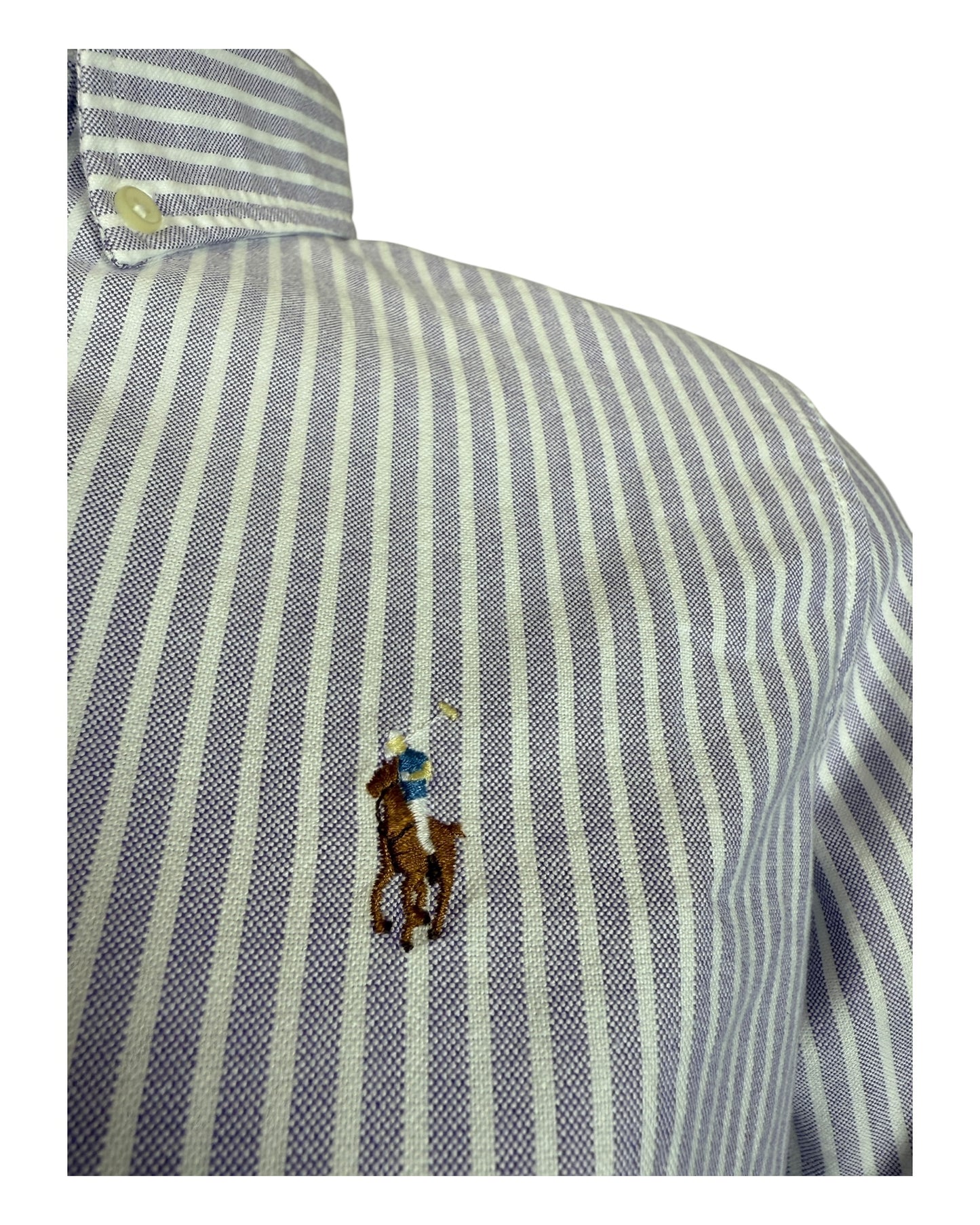 Polo Ralph Lauren Oxfordhemd Bluse flieder weiß gestreift Größe M