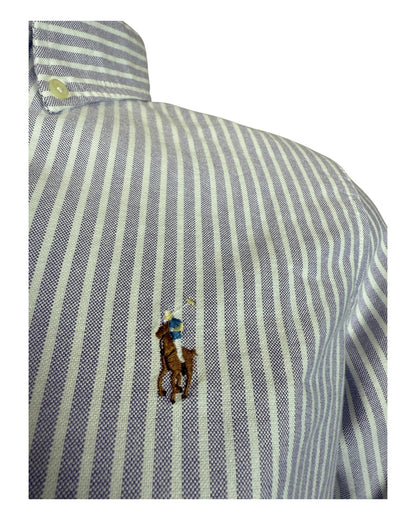 Polo Ralph Lauren Oxfordhemd Bluse flieder weiß gestreift Größe M