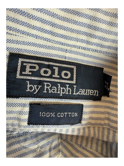 Polo Ralph Lauren Kurzarm Oxfordhemd hellblau weiß gestreift Größe XL