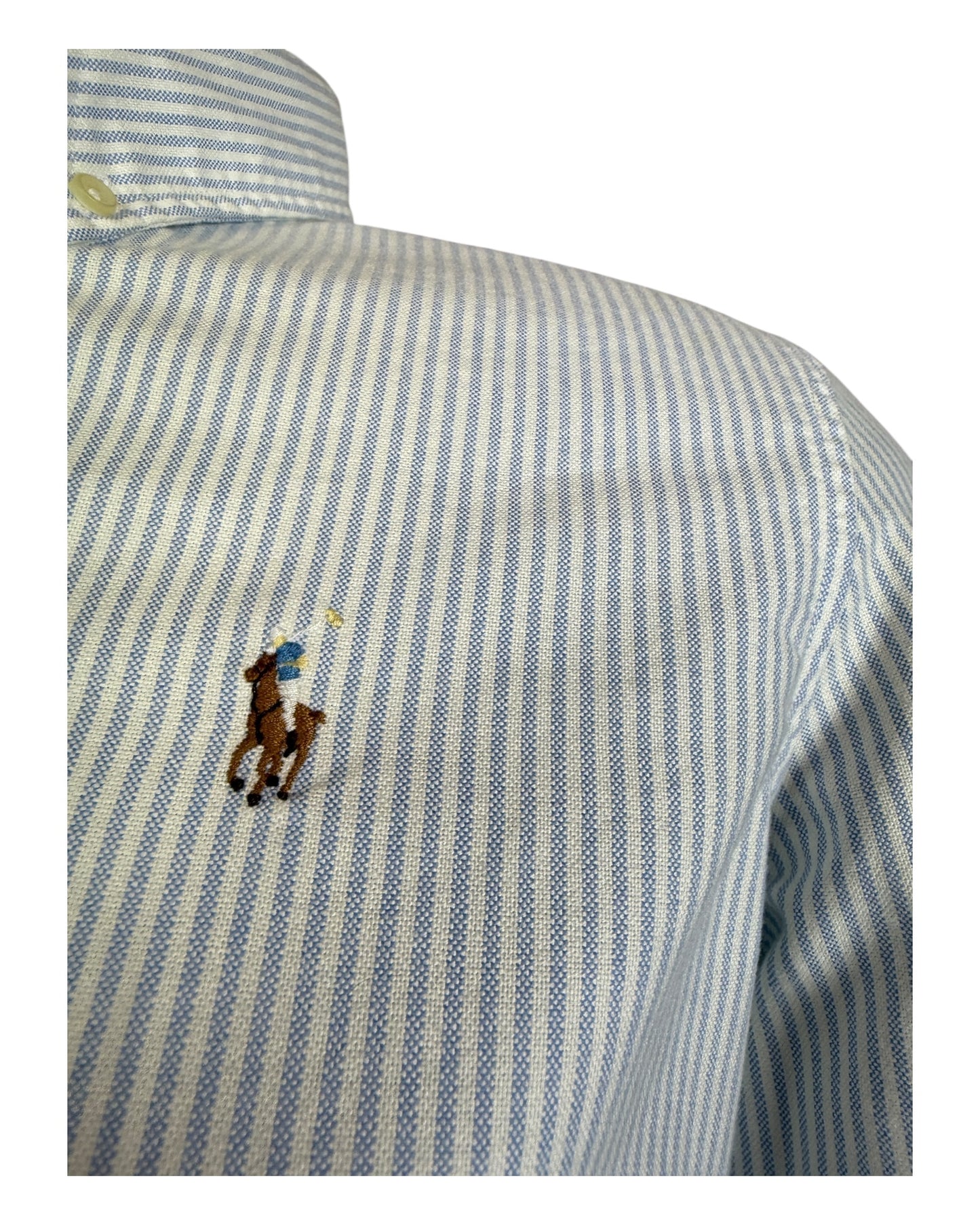 Polo Ralph Lauren Oxford Bluse hellblau weiß gestreift Größe S