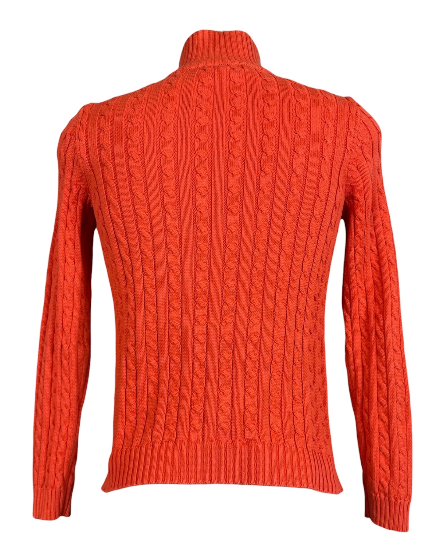Polo Ralph Lauren Zopfmuster Strickjacke orange Größe S