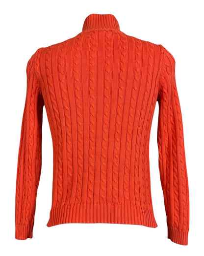 Polo Ralph Lauren Zopfmuster Strickjacke orange Größe S