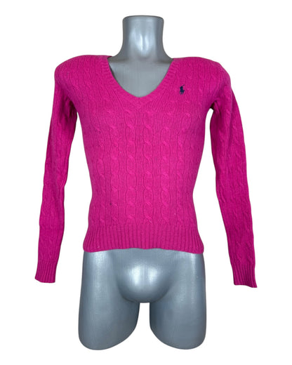 Polo Ralph Lauren Zopfmuster Pullover pink Größe S