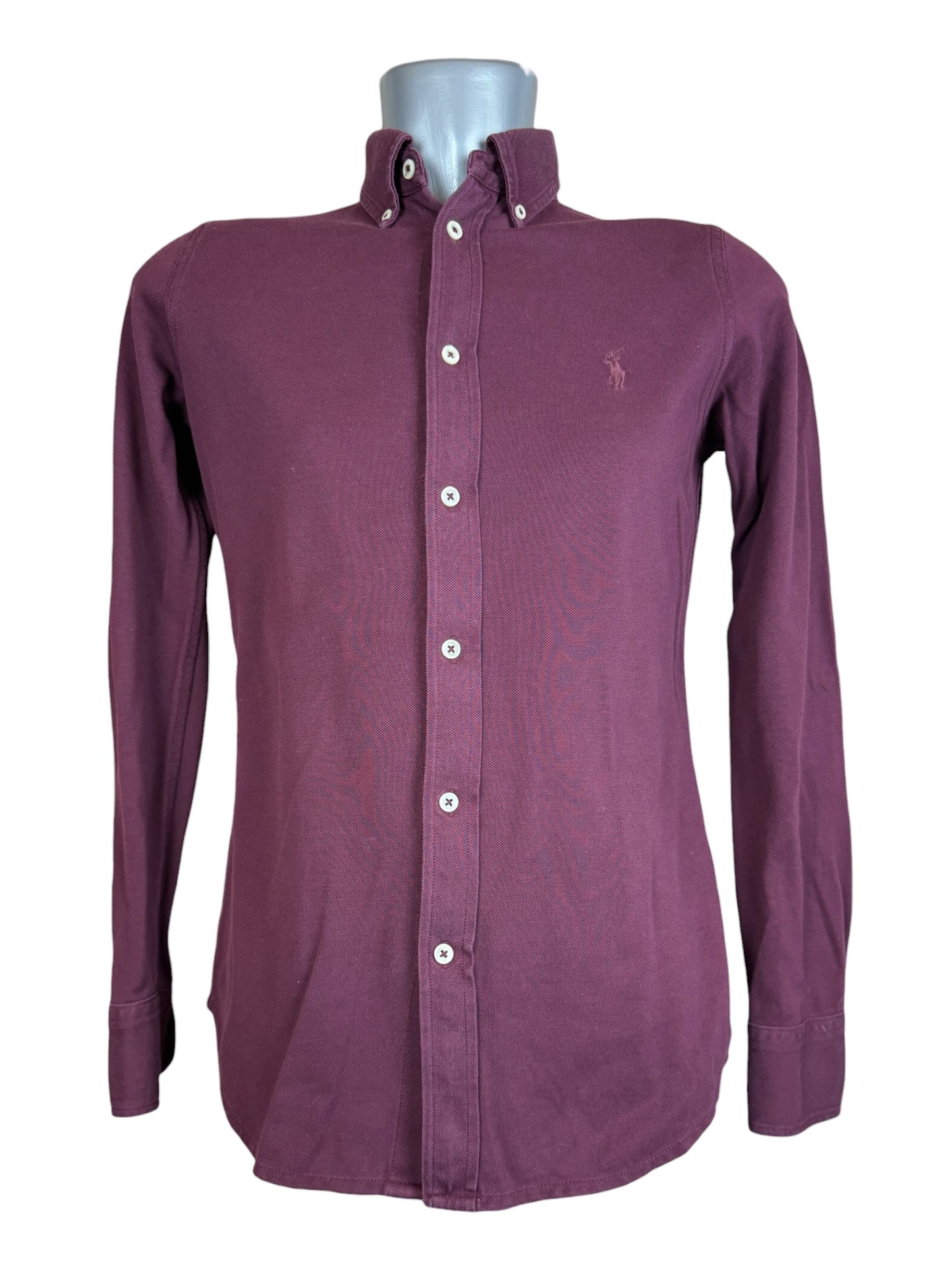 Polo Ralph Lauren Knit Oxford Bluse bordeauxrot Größe M