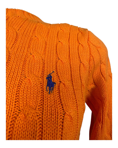 Polo Ralph Lauren Zopfmuster Pullover orange Größe S