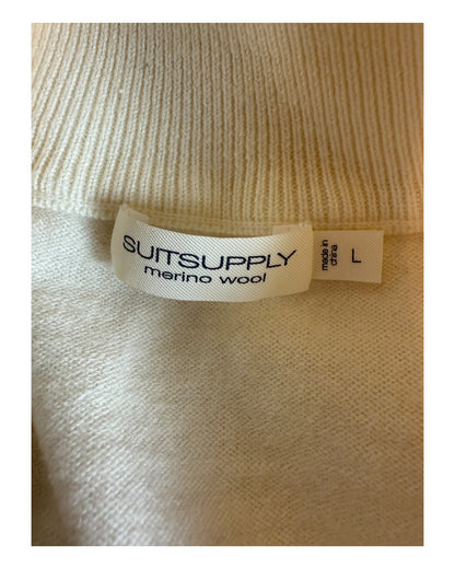 SuitSupply Half Zip Pullover creme Größe L