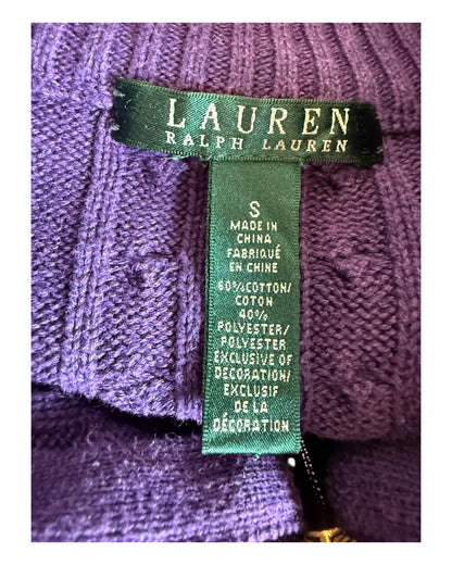 Polo Ralph Lauren Zopfmuster Strickjacke lila Größe S