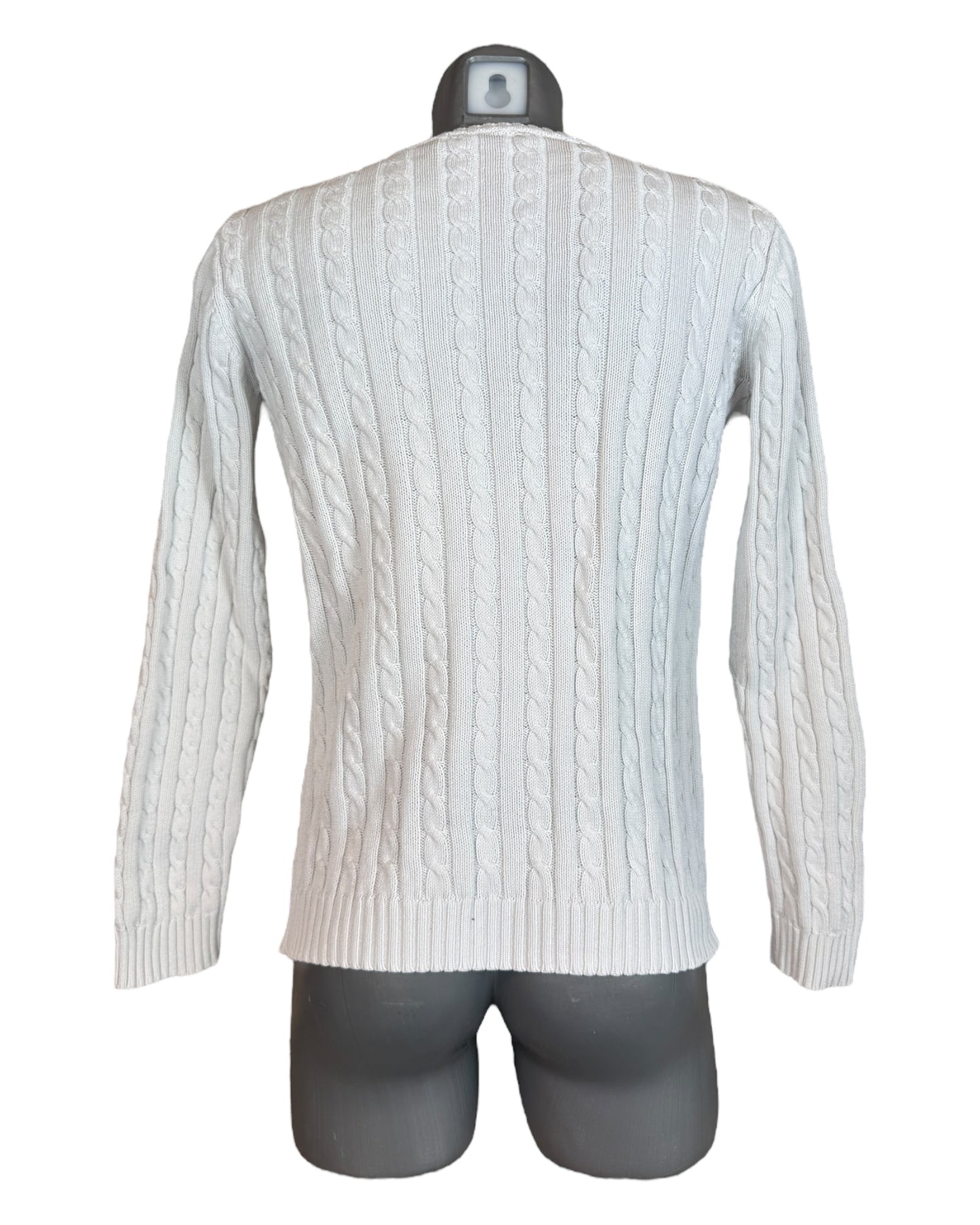 Polo Ralph Lauren Zopfmuster Pullover weiß Größe M