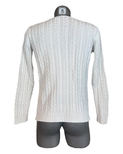 Polo Ralph Lauren Zopfmuster Pullover weiß Größe M