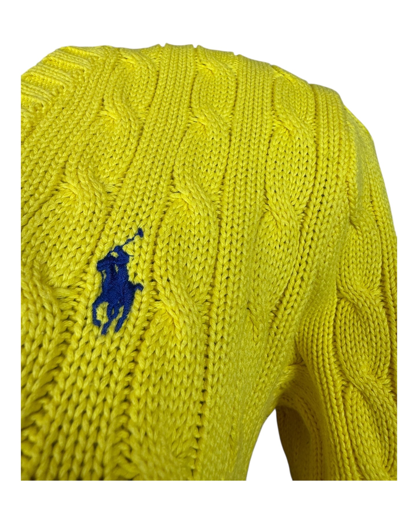 Polo Ralph Lauren Zopfmuster Pullover gelb Größe L