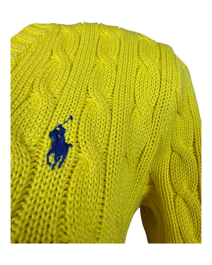 Polo Ralph Lauren Zopfmuster Pullover gelb Größe L
