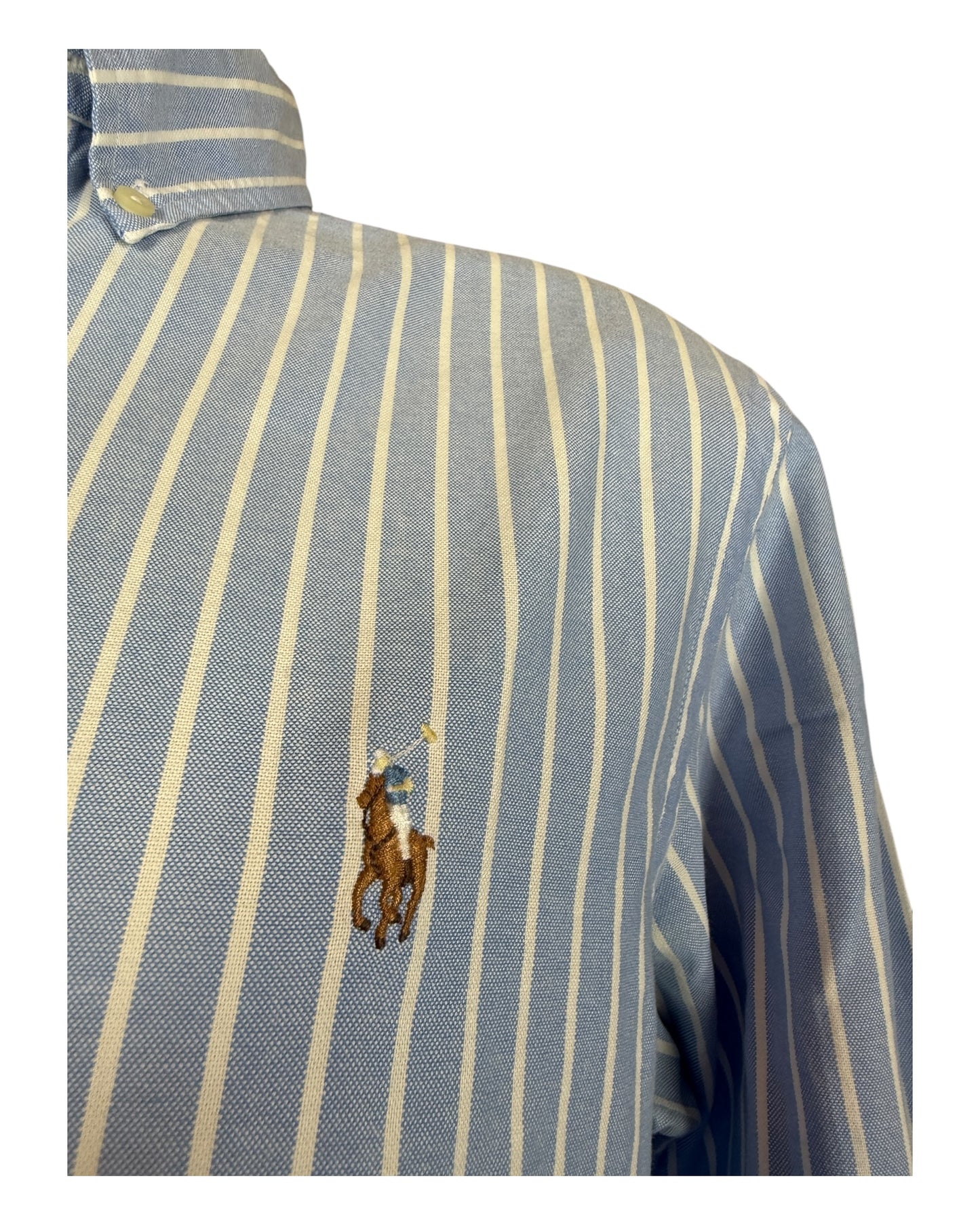 Polo Ralph Lauren Oxfordhemd hellblau weiß gestreift Größe M