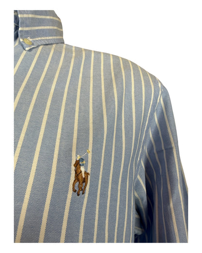 Polo Ralph Lauren Oxfordhemd hellblau weiß gestreift Größe M