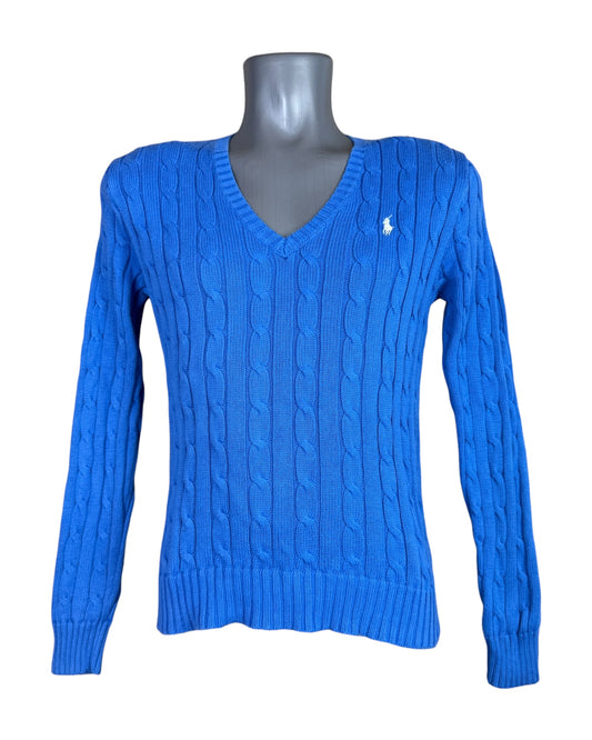 Polo Ralph Lauren Zopfmuster Pullover blau Größe M