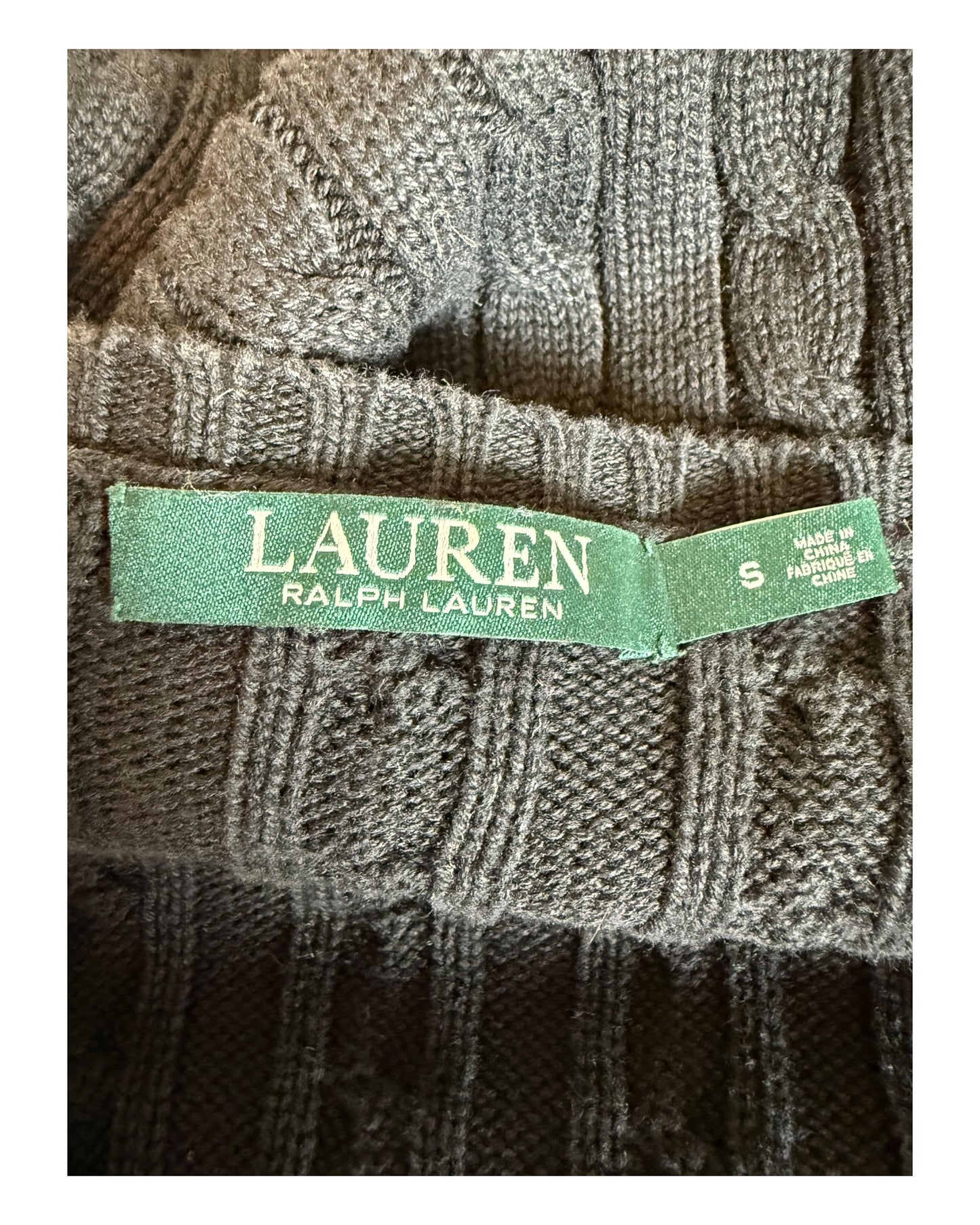 Polo Ralph Lauren Zopfmuster Pullover schwarz Größe S