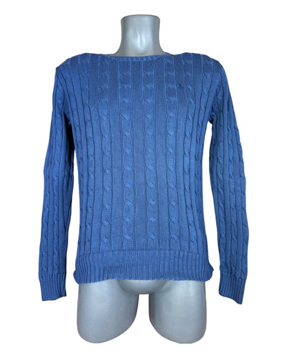 Polo Ralph Lauren Zopfmuster Pullover blau Größe M