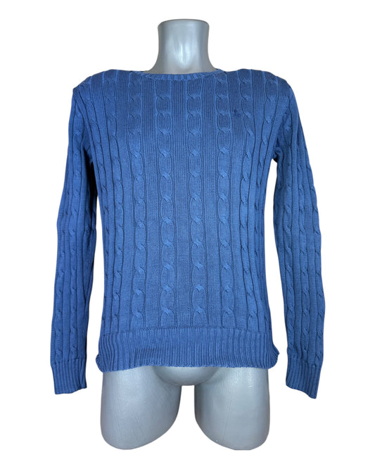 Polo Ralph Lauren Zopfmuster Pullover blau Größe M