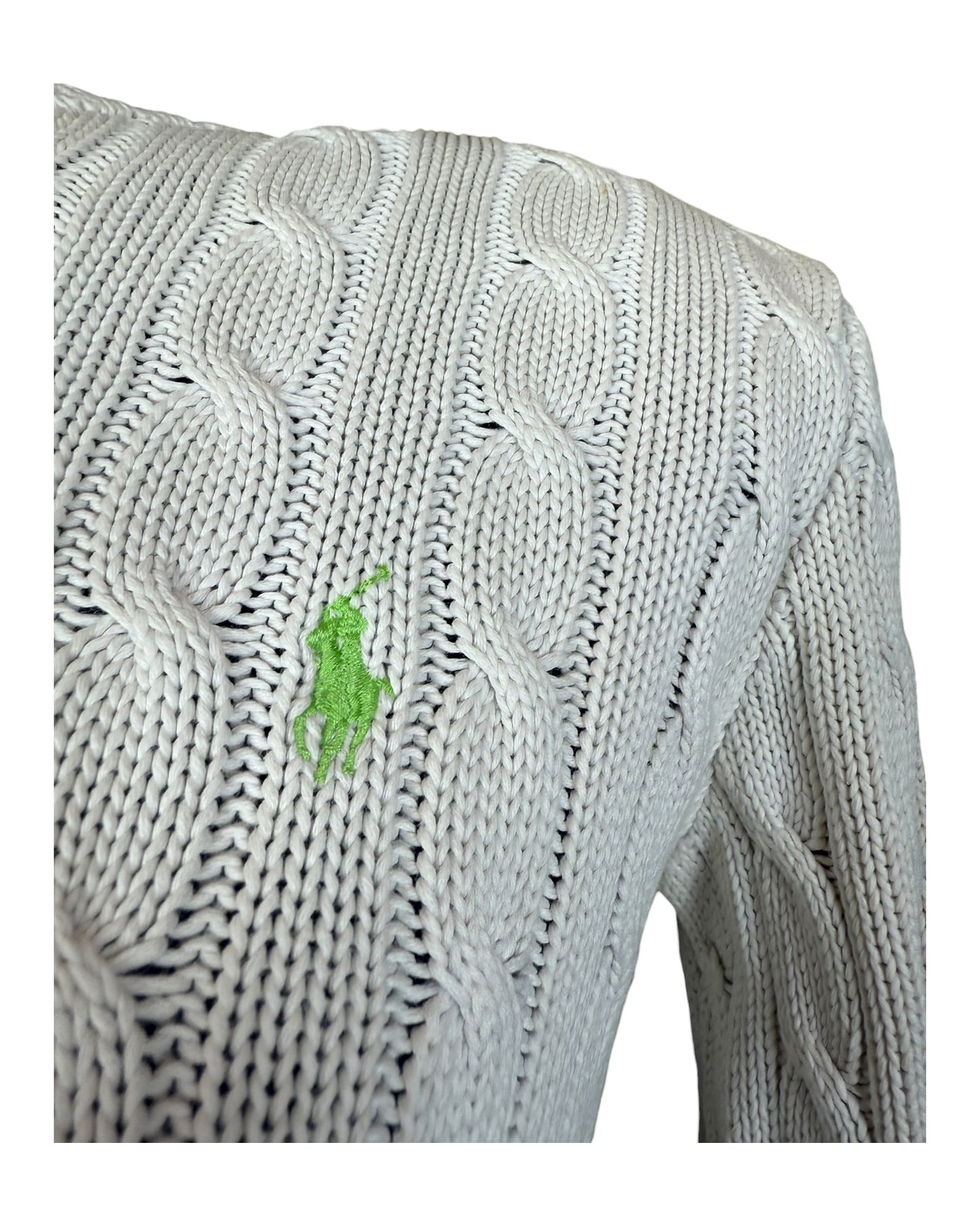 Polo Ralph Lauren Zopfmuster Pullover weiß Größe S