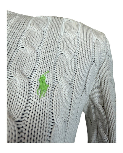 Polo Ralph Lauren Zopfmuster Pullover weiß Größe S