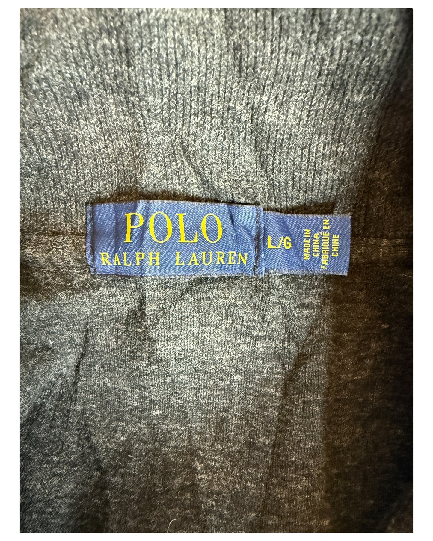 Polo Ralph Lauren Half Zip Pullover schwarz meliert Größe L