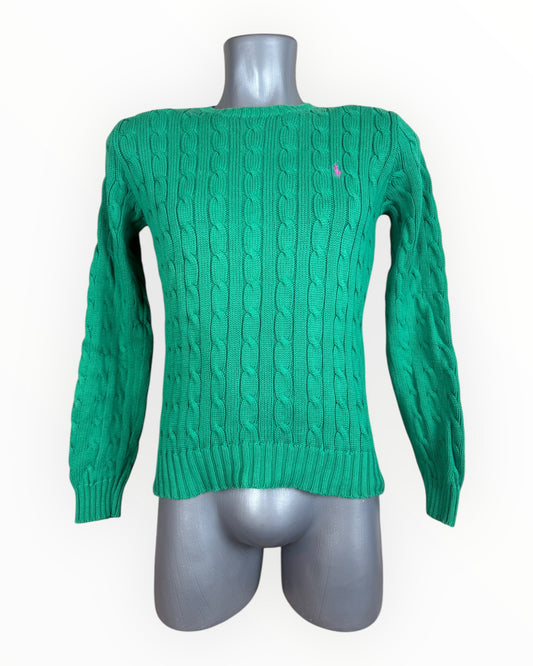 Polo Ralph Lauren Zopfmuster Pullover grün Größe M