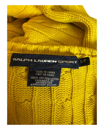 Polo Ralph Lauren Zopfmuster Pullover gelb Größe S