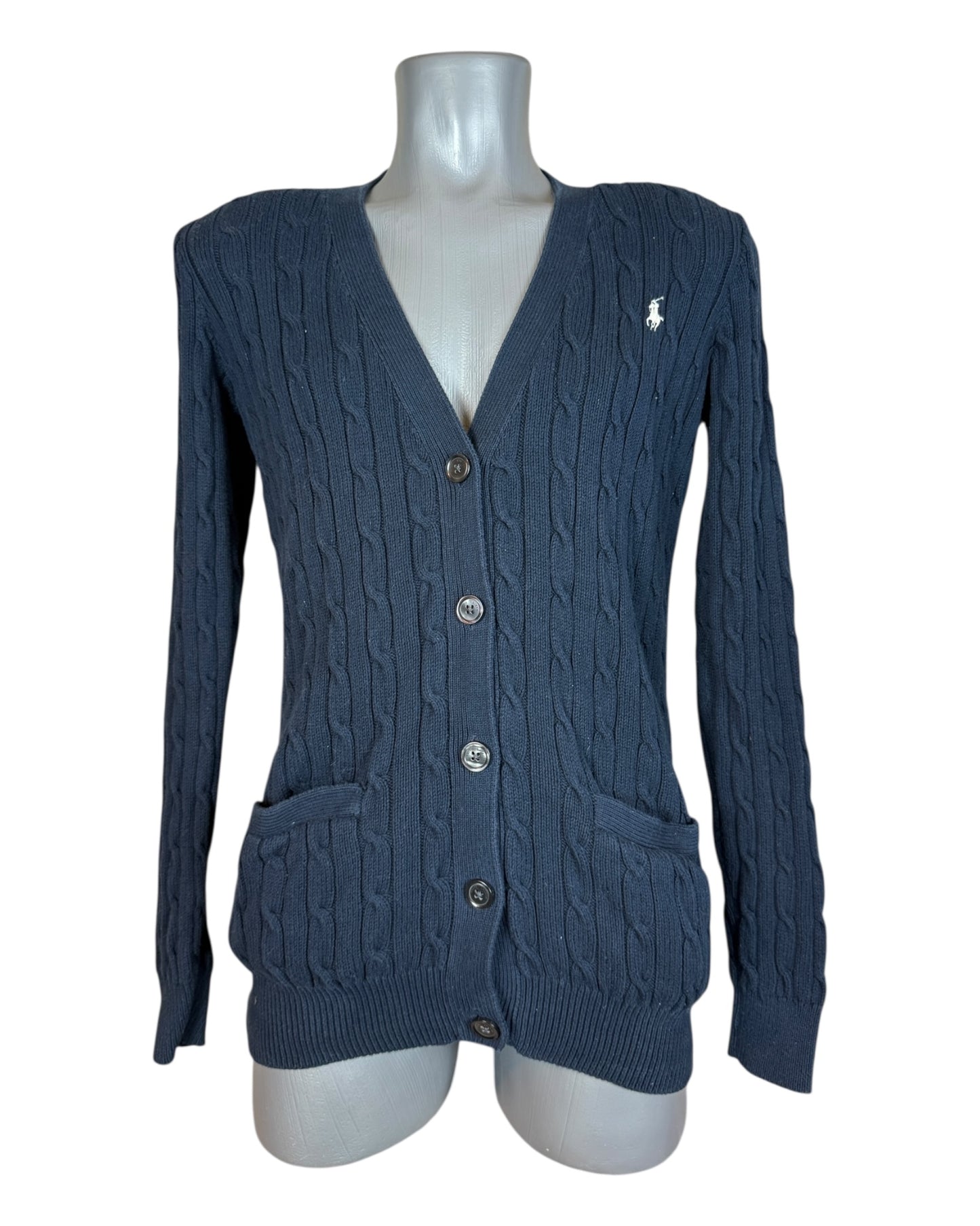 Polo Ralph Lauren Zopfmuster Cardigan marineblau Größe M