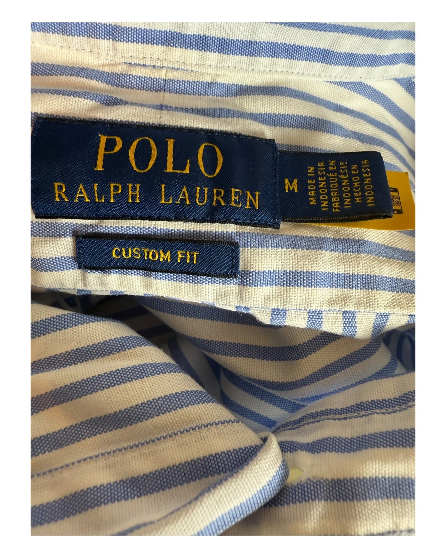Polo Ralph Lauren Oxfordhemd hellblau weiß gestreift Größe M