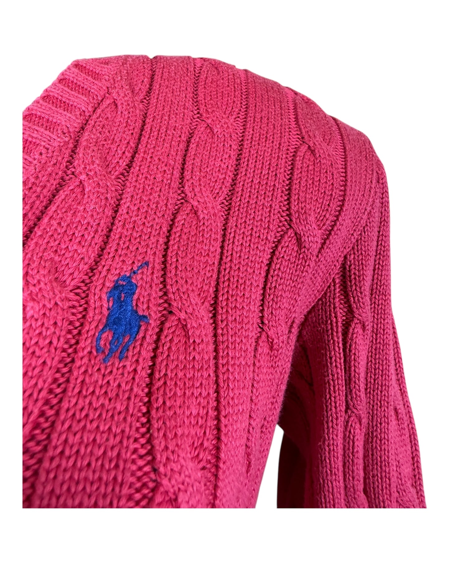 Polo Ralph Lauren Zopfmuster Pullover pink Größe M