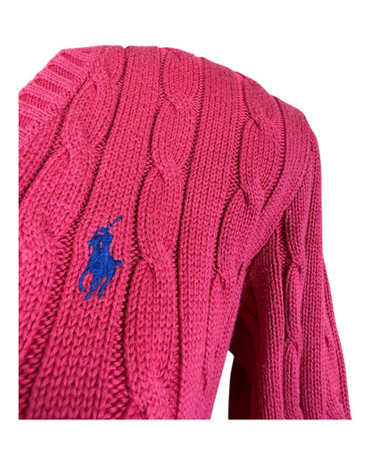Polo Ralph Lauren Zopfmuster Pullover pink Größe M