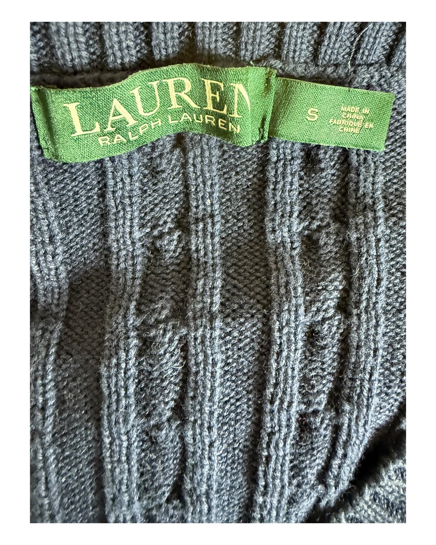 Polo Ralph Lauren Zopfmuster Pullover marineblau Größe S