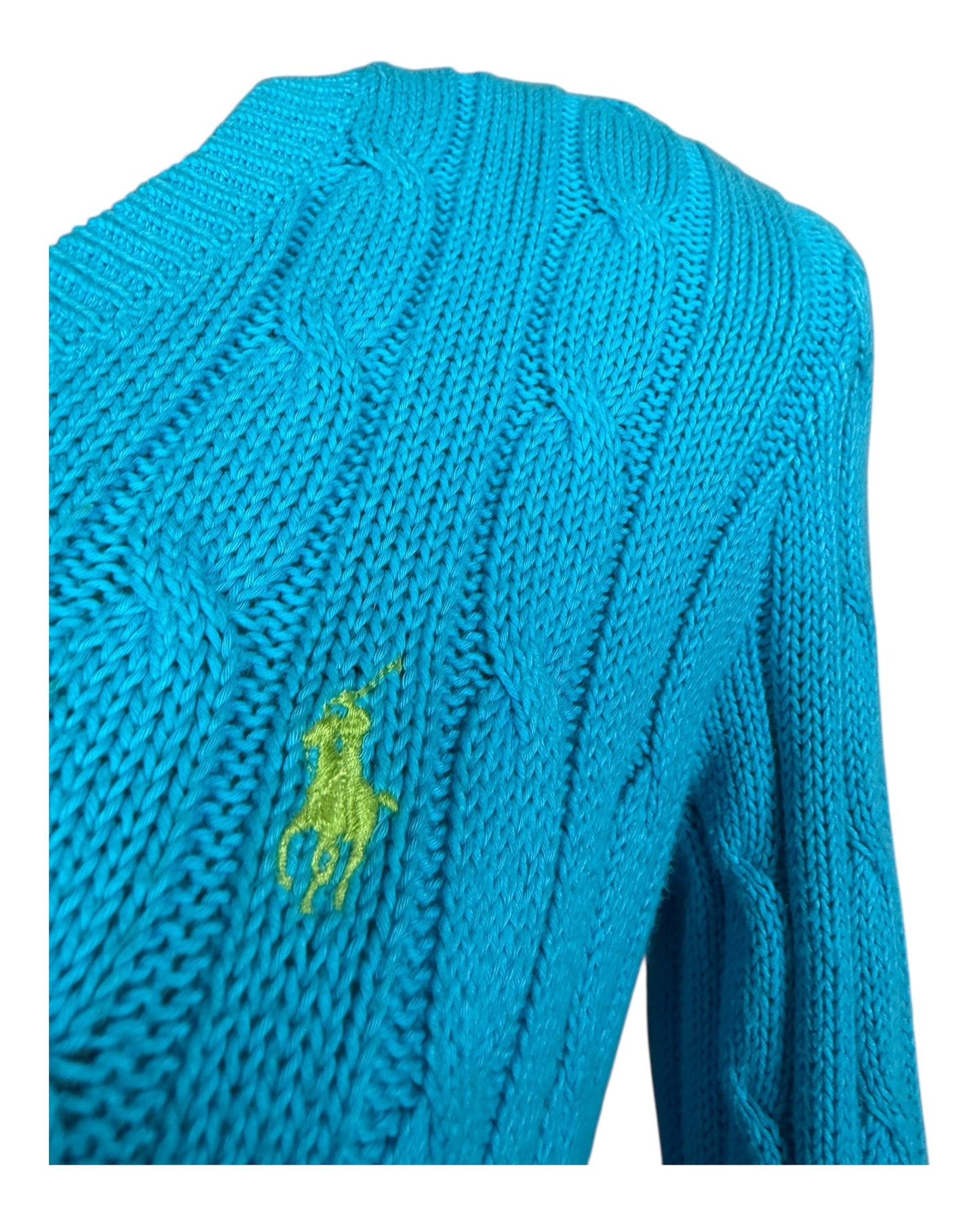Polo Ralph Lauren Zopfmuster Pullover türkis Größe M