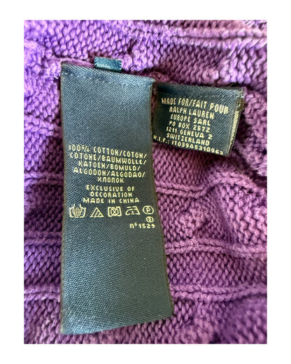 Polo Ralph Lauren Zopfmuster Pullover violett Größe M