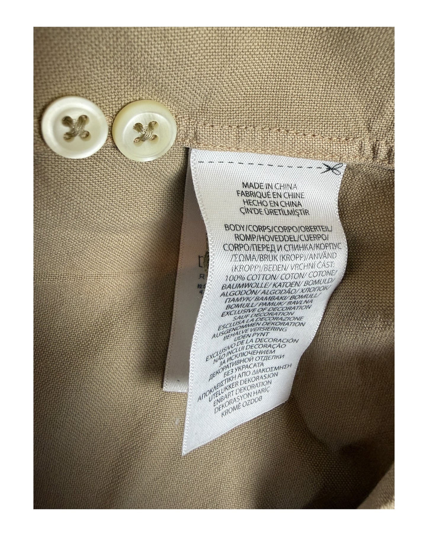 Polo Ralph Lauren Oxfordhemd beige Größe L