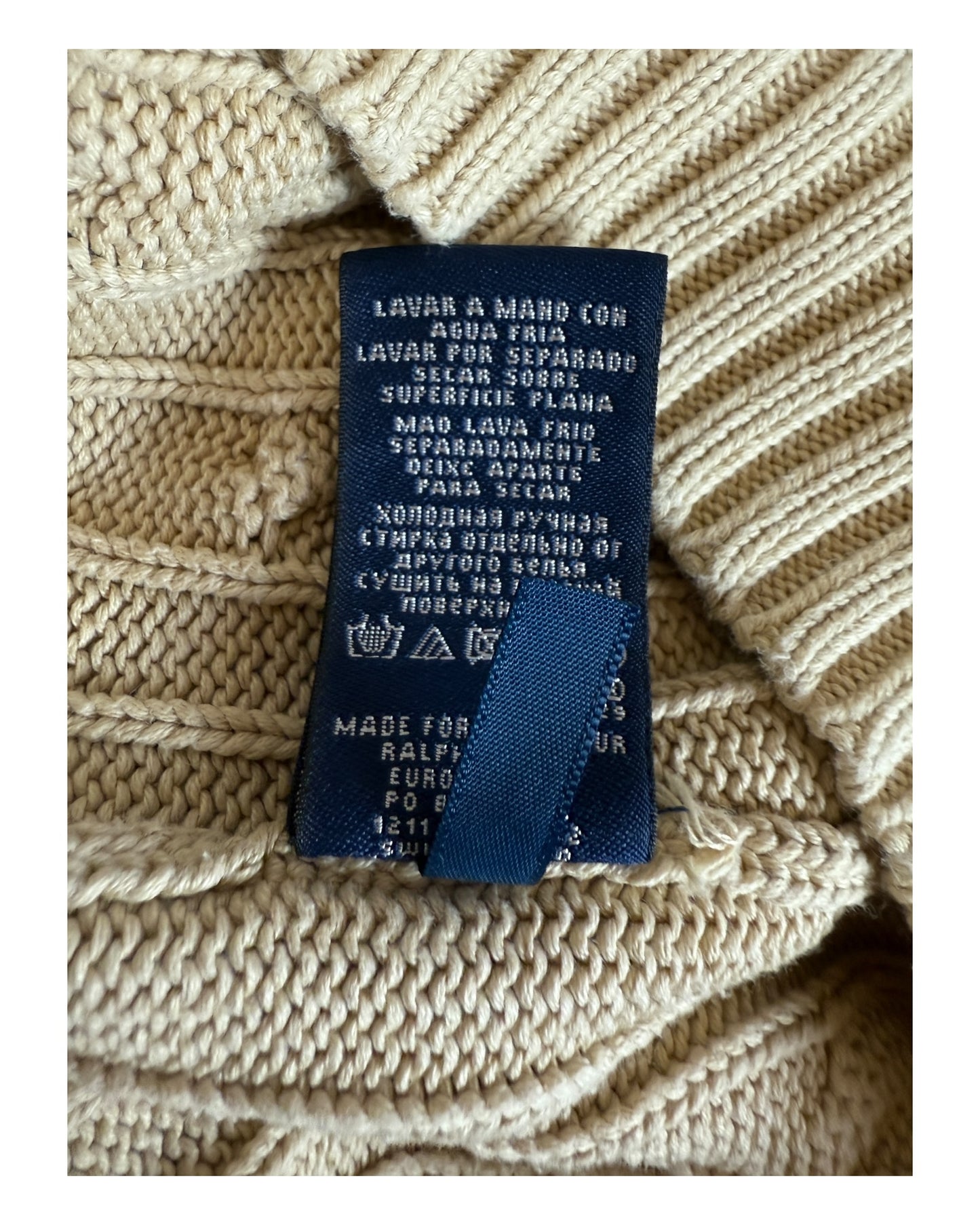 Polo Ralph Lauren Zopfmuster Pullover beige Größe S