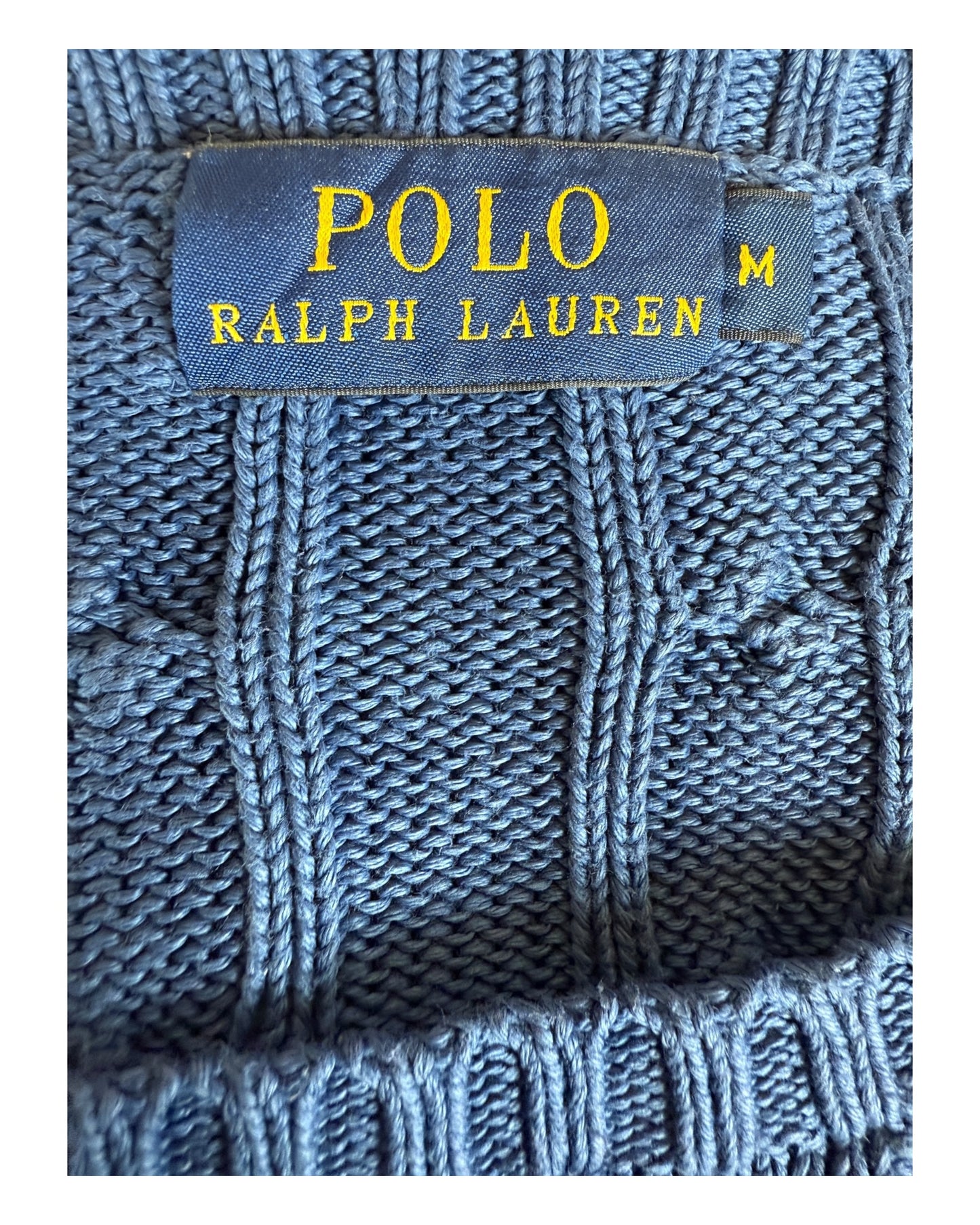 Polo Ralph Lauren Zopfmuster Pullover blau Größe M
