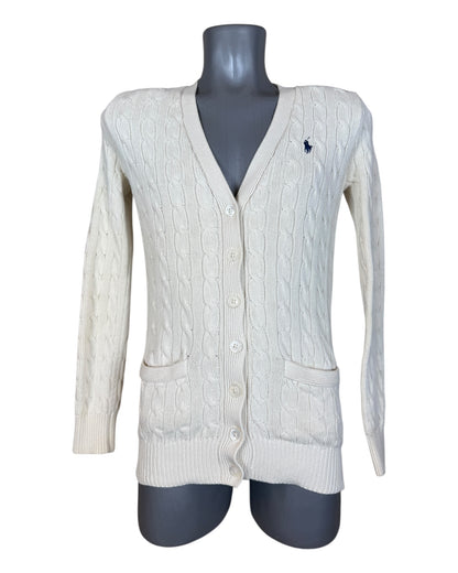 Polo Ralph Lauren Zopfmuster Cardigan creme Größe S